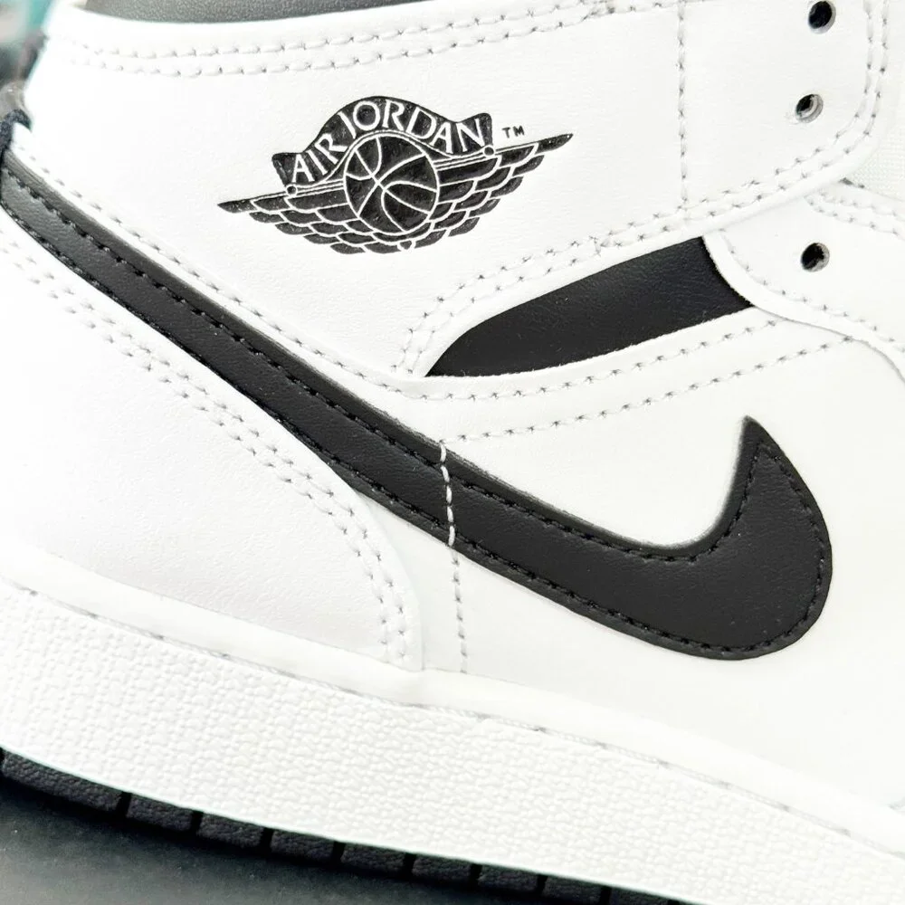 Air Jordan 1 Mid White Black Sneakers | Big Kids Size 5Y (Women’s 6.5) - Picture 8 of 14